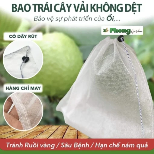 Túi Bọc Trái Cây, 100 Túi Bọc Trái Cây Vải Không Dệt